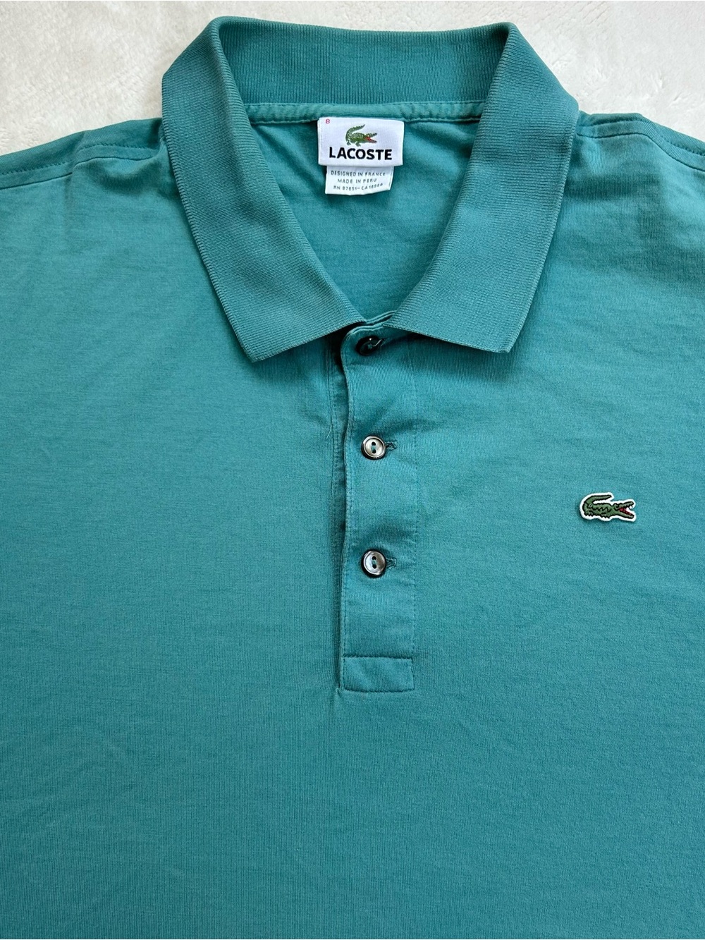 Lacoste Men's Teal Green Polo with Embroidered Crocodile 3XL